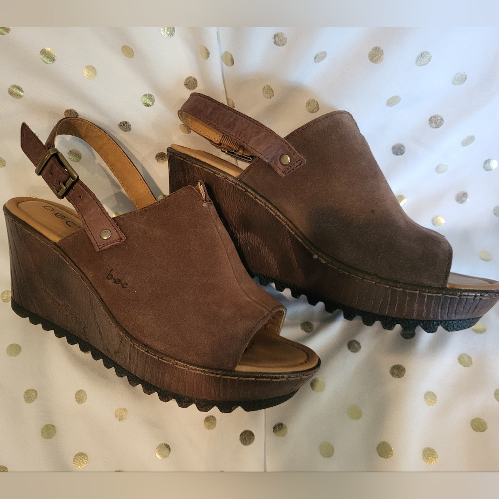 BOC Noelle suede wedge sandals Sz 8M